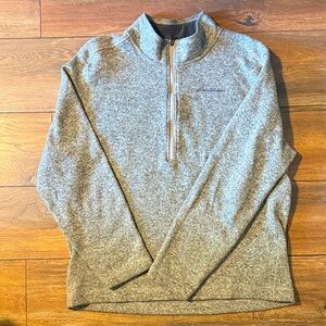 Eddie Bauer Men's Gray Zip-Up Sweater